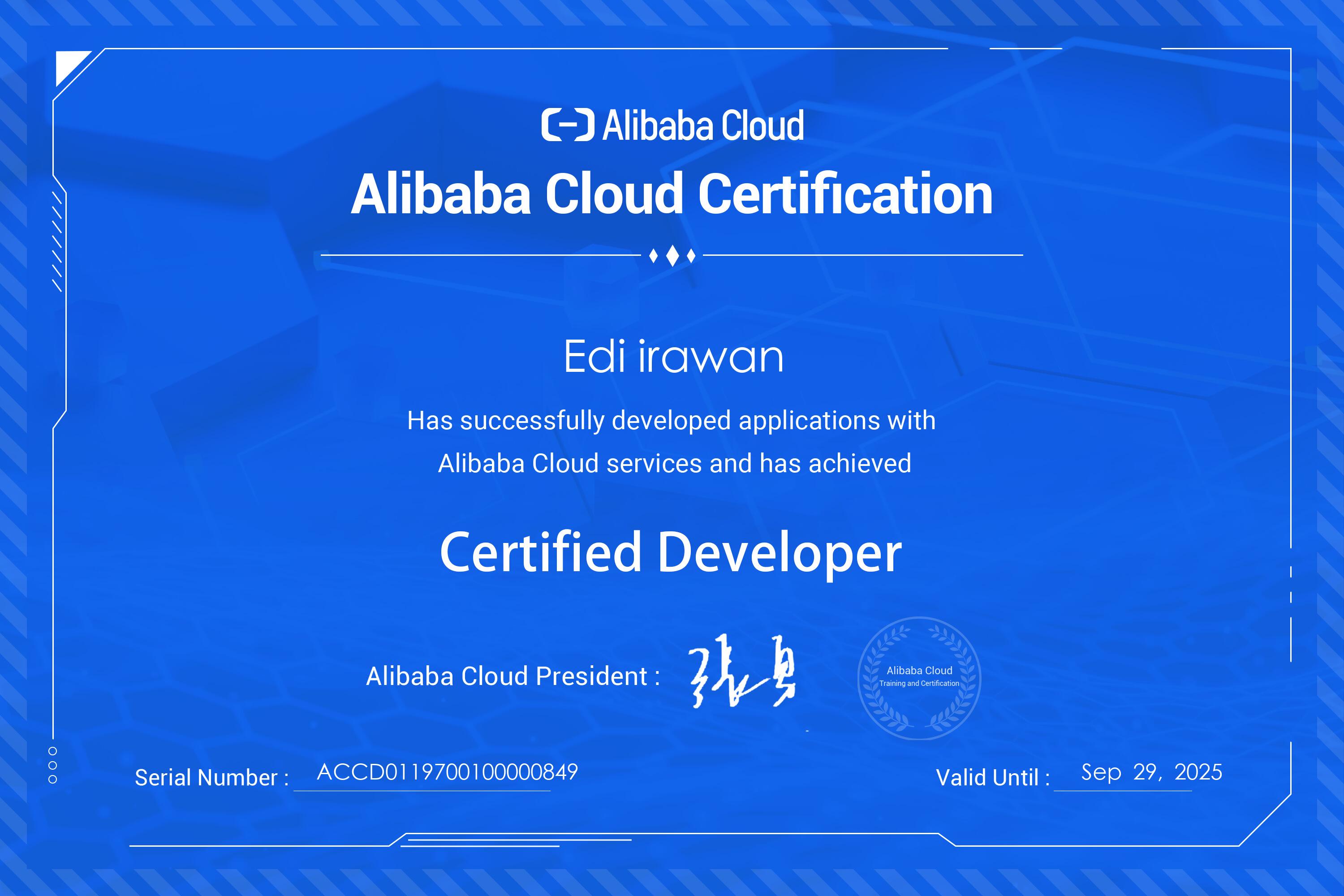 Sertifikat Full-Stack Web Development oleh Alibaba Cloud